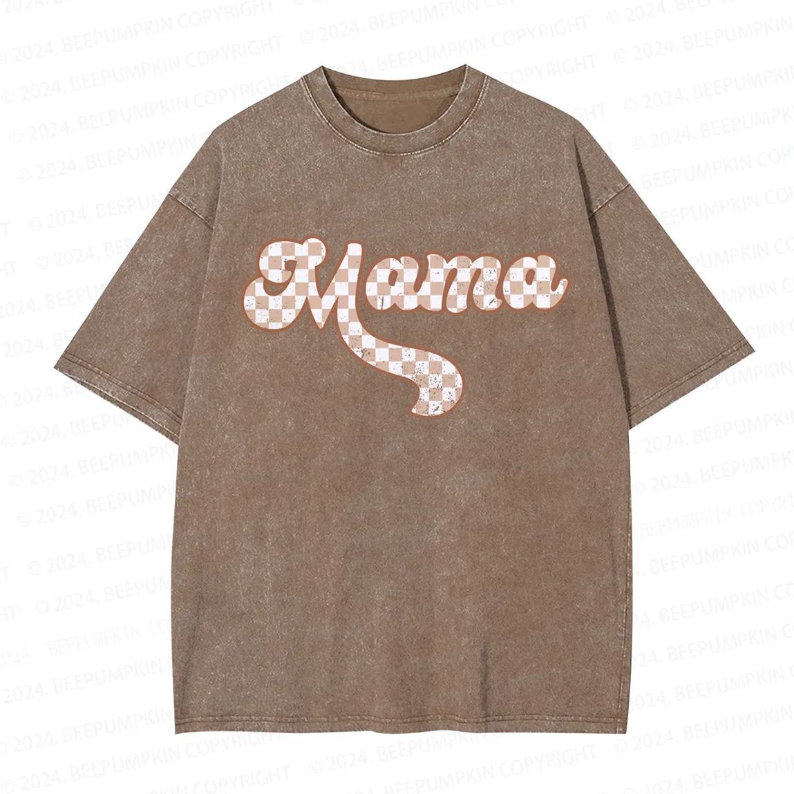Checkered Mama Retro Mama Washed T-Shirts 