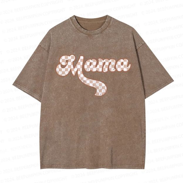Checkered Mama Retro Mama Washed T-Shirts 