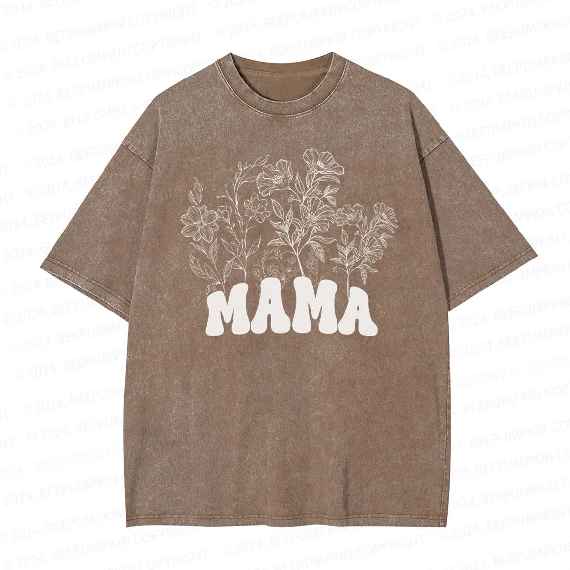 Floral New Wildflowers Mama Washed T-Shirts 