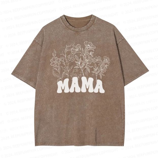 Floral New Wildflowers Mama Washed T-Shirts 