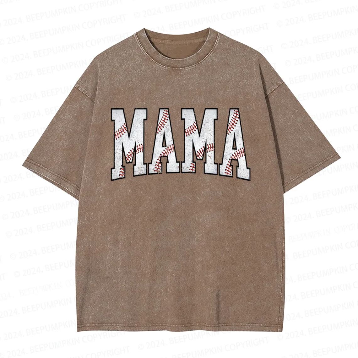 Cute Baseball Mama Washed T-Shirts 