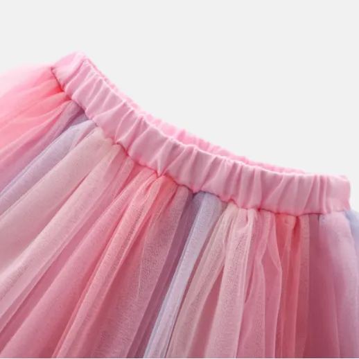 Rainbow Short Skirt For Toddler Kids 