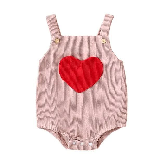 Red Heart Baby Girl Valentine's Day Bodysuit 