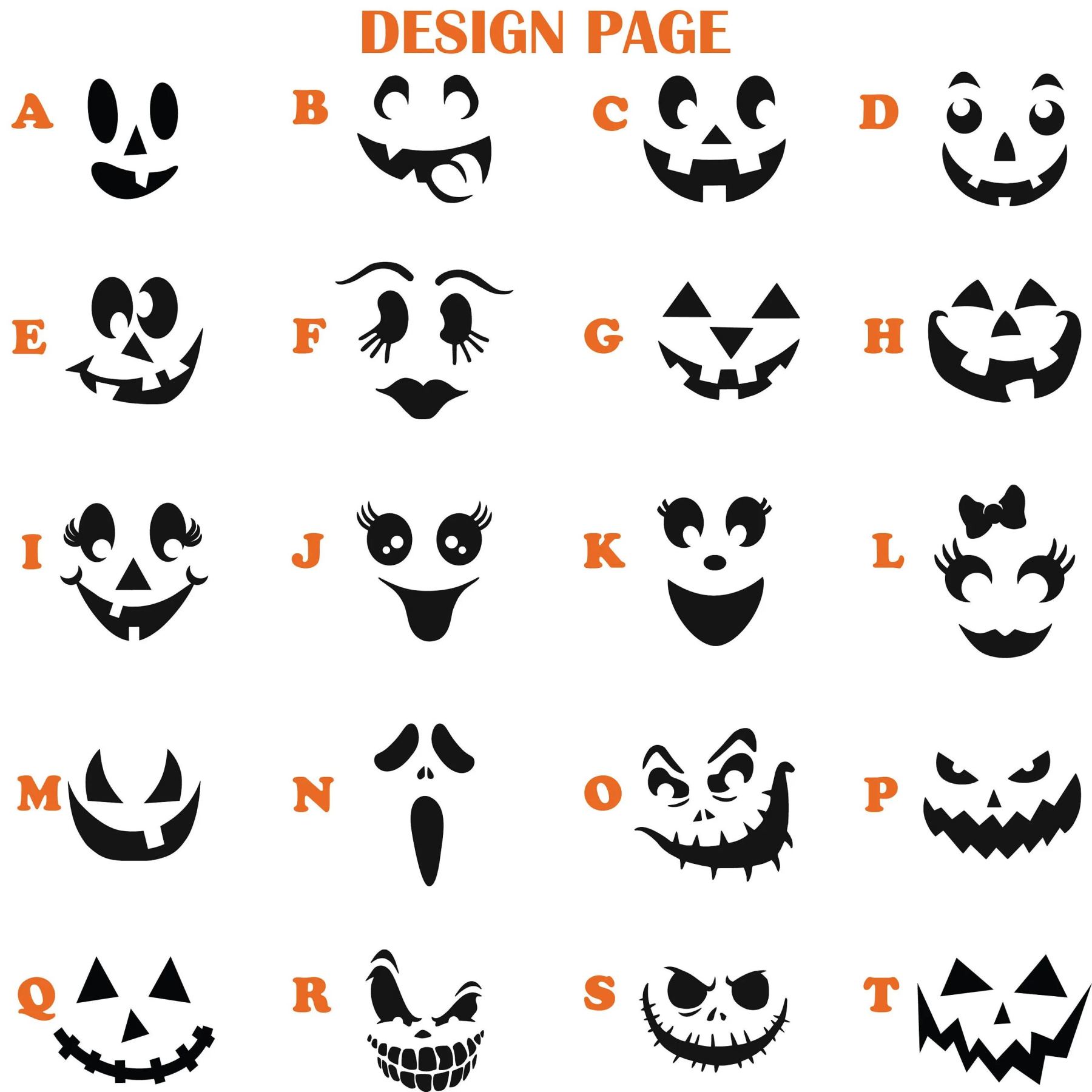  Halloween Pumpkin Face Family Matching Shirts