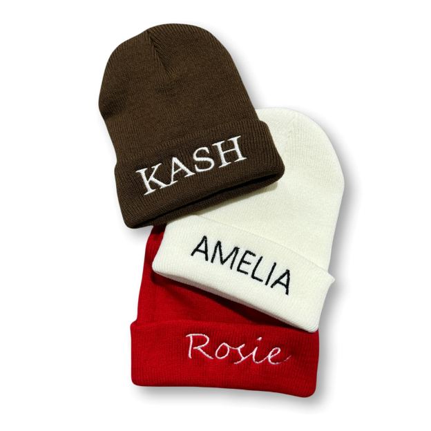 Embroidered Name Beanie Hat