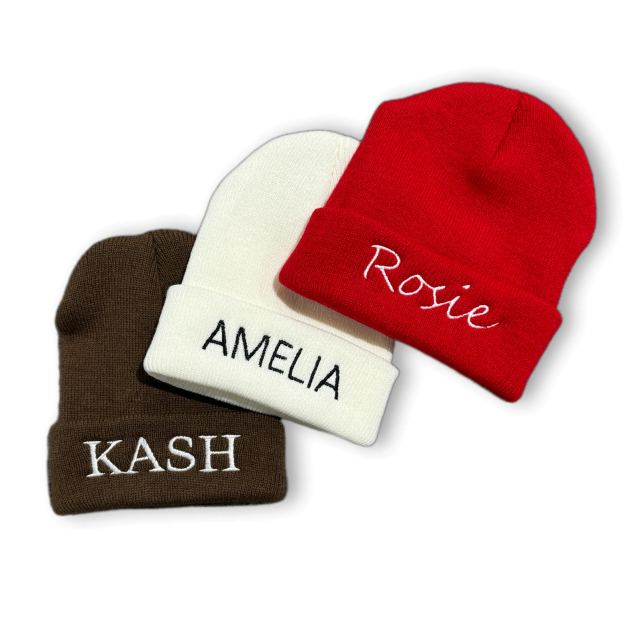 Embroidered Name Beanie Hat