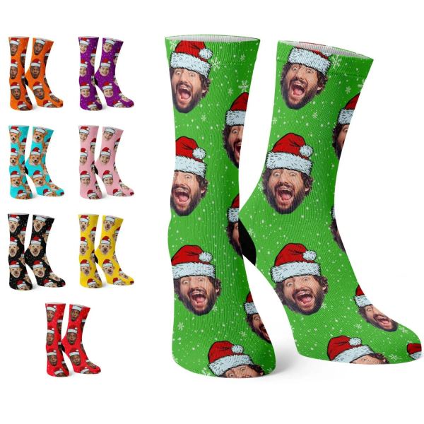 Image of Personalized Funny Christmas Face Socks