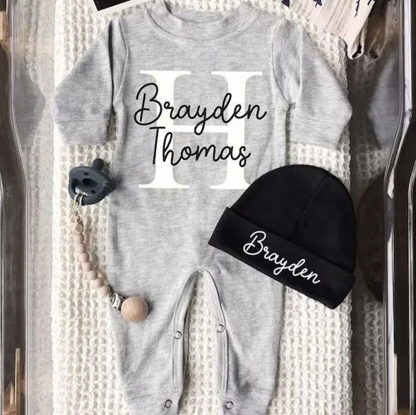 Personalized Baby Name Unique Romper&Hat