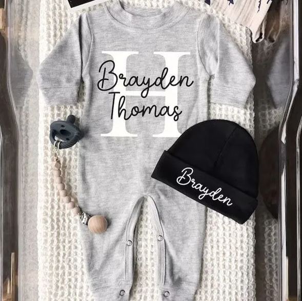 Personalized Baby Name Unique Romper&Hat