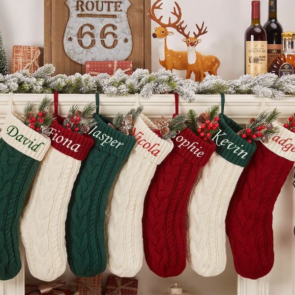 Image of Personalized Retro Name Christmas Stockings Beepumpkin