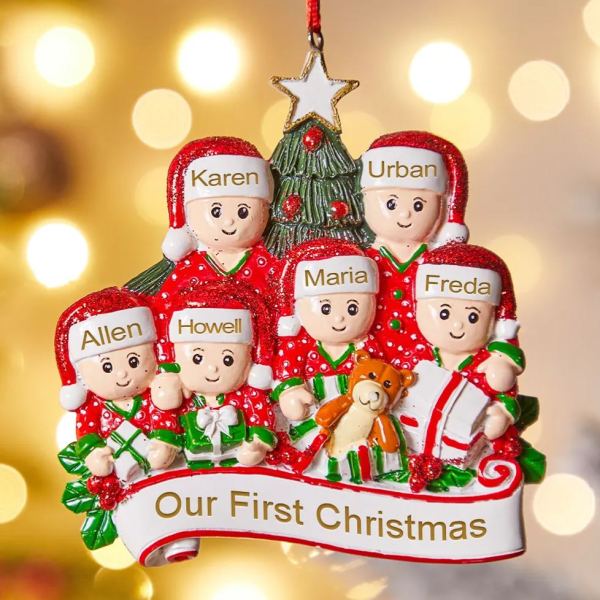 Image of Personalized Christmas Gift Family Christmas Ornament