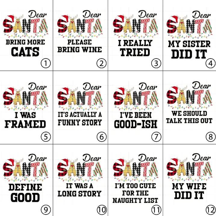 Dear Santa Spelling Design Christmas Family Matching Blue Pajamas Beepumpkin