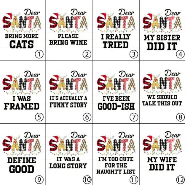 Dear Santa Spelling Design Christmas Family Matching Blue Pajamas Beepumpkin