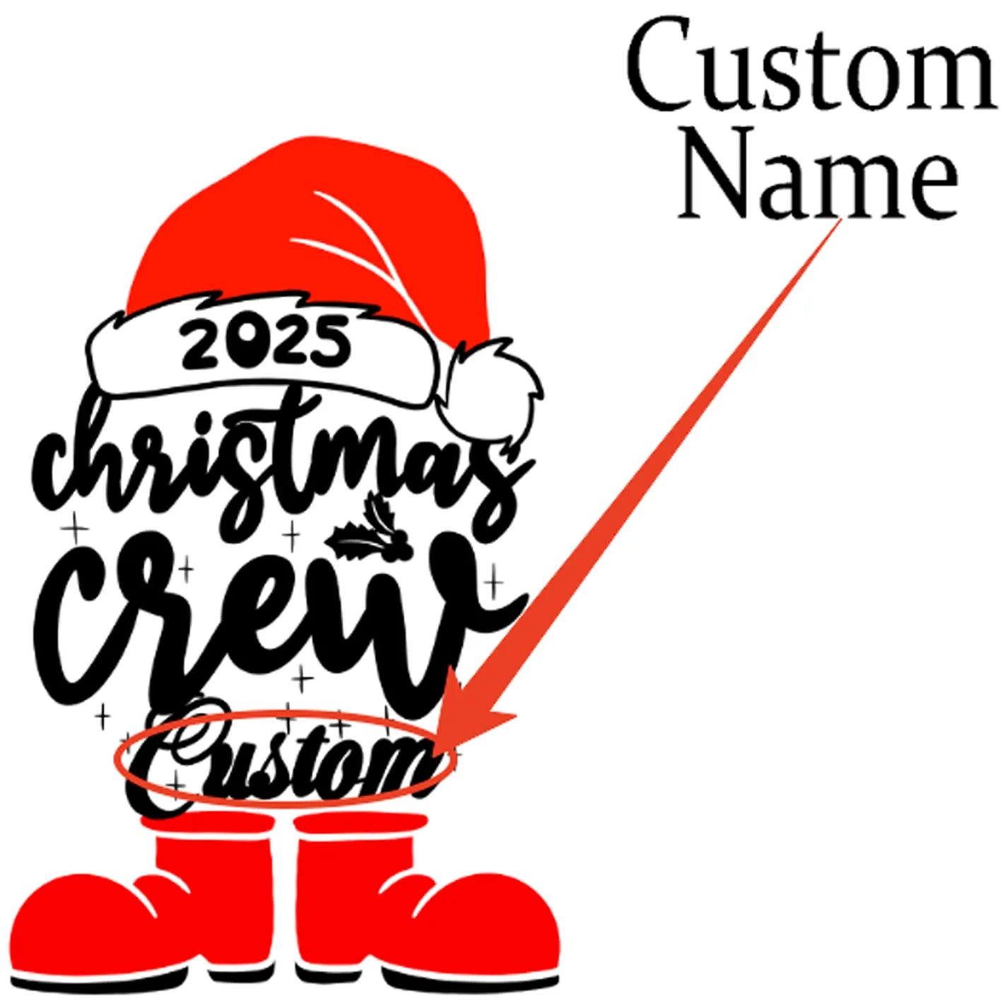 Personalized Name Christmas Crew 2025 Family Matching T-Shirts Beepumpkin