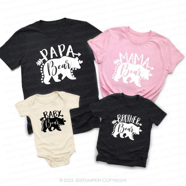 Personalized Family Bear Shirt Matching For Daily
