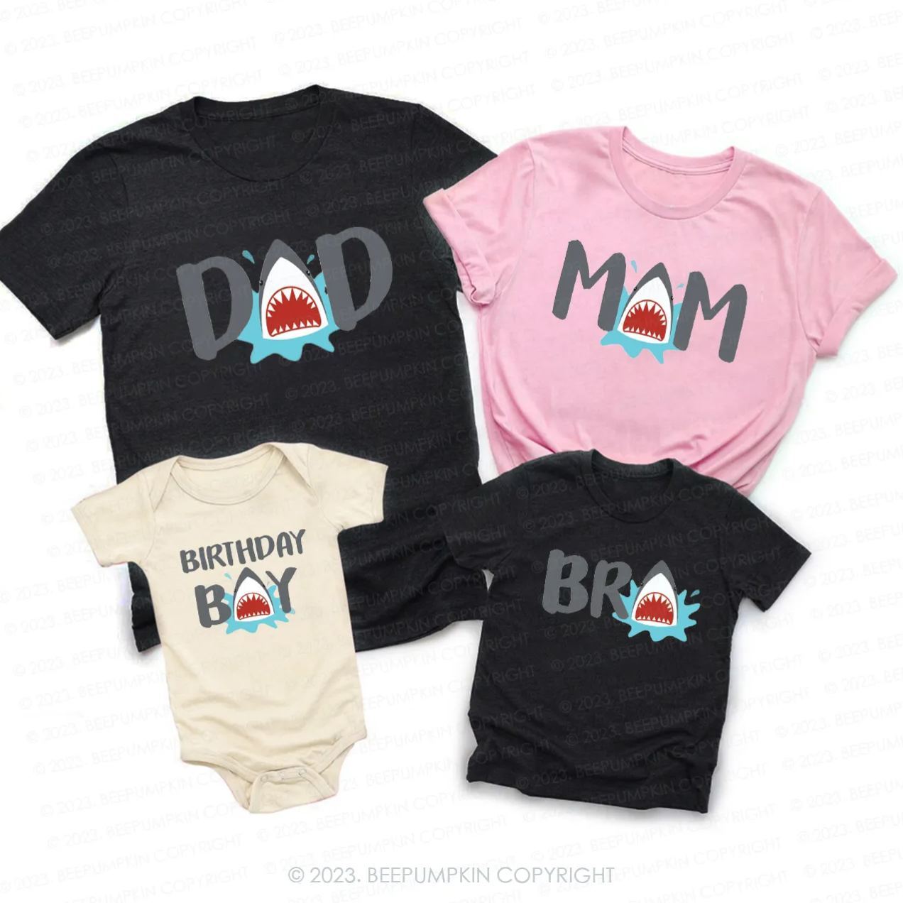 Shark Birthday Family Matching T-shirt