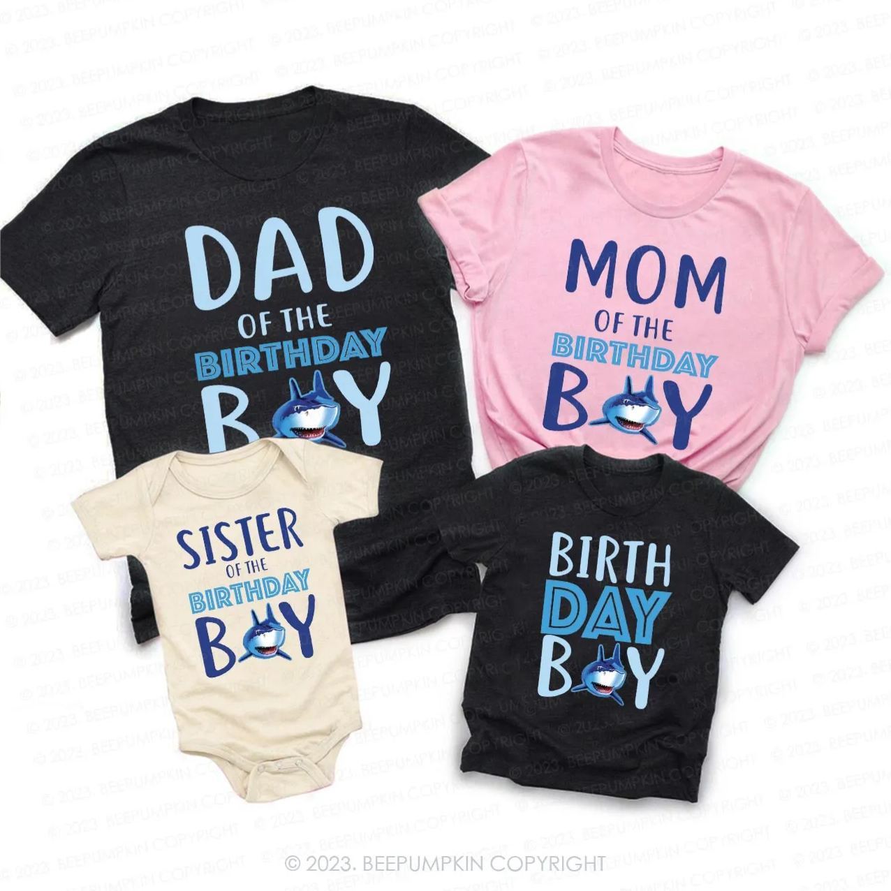 Shark Birthday Family Matching Gift Shirts 