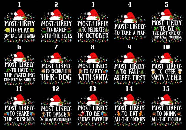Most Likely Christmas Santa Hat Family Matching T-Shirts Beepumpkin