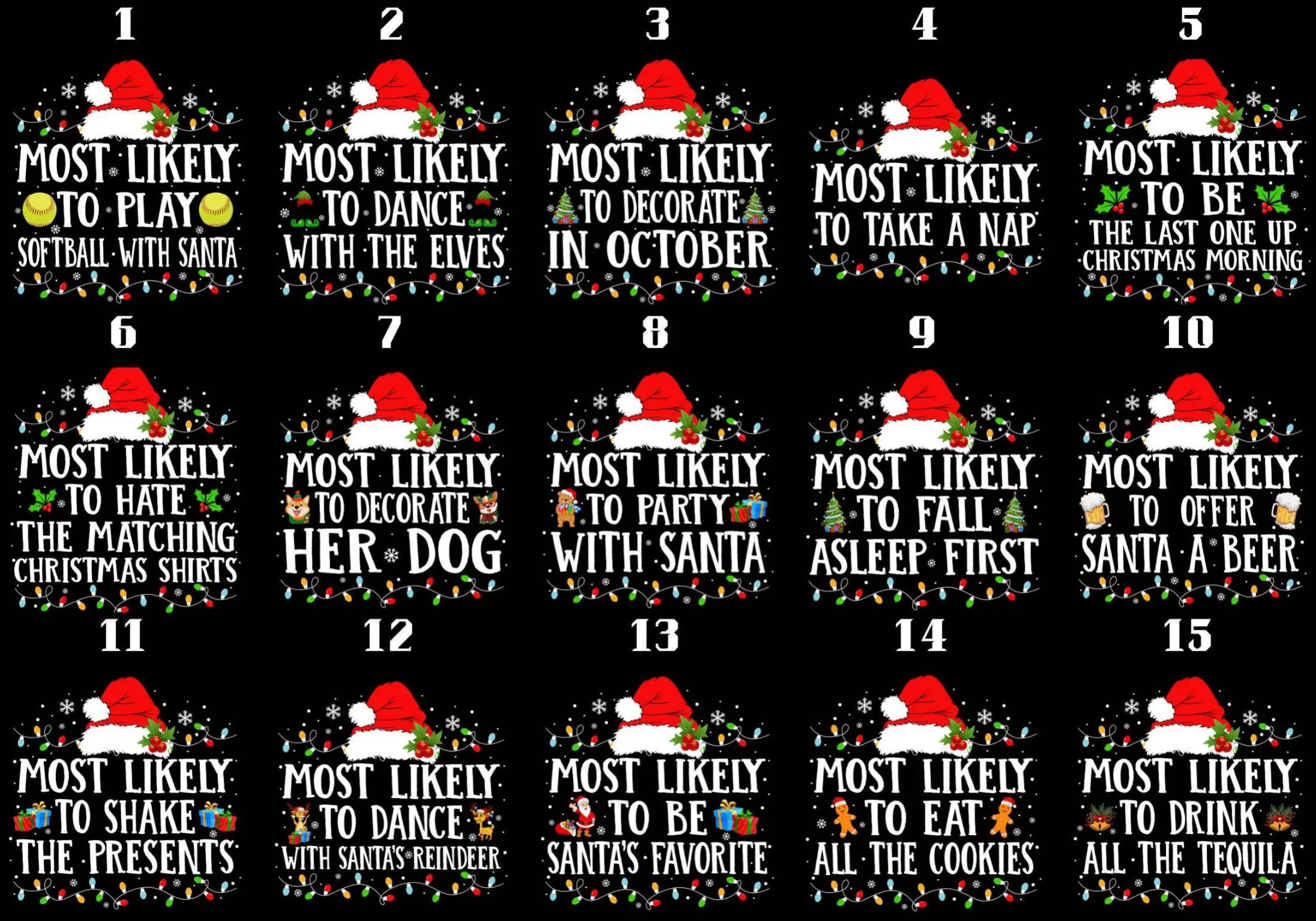 Most Likely Christmas Santa Hat Matching Pajamas Beepumpkin