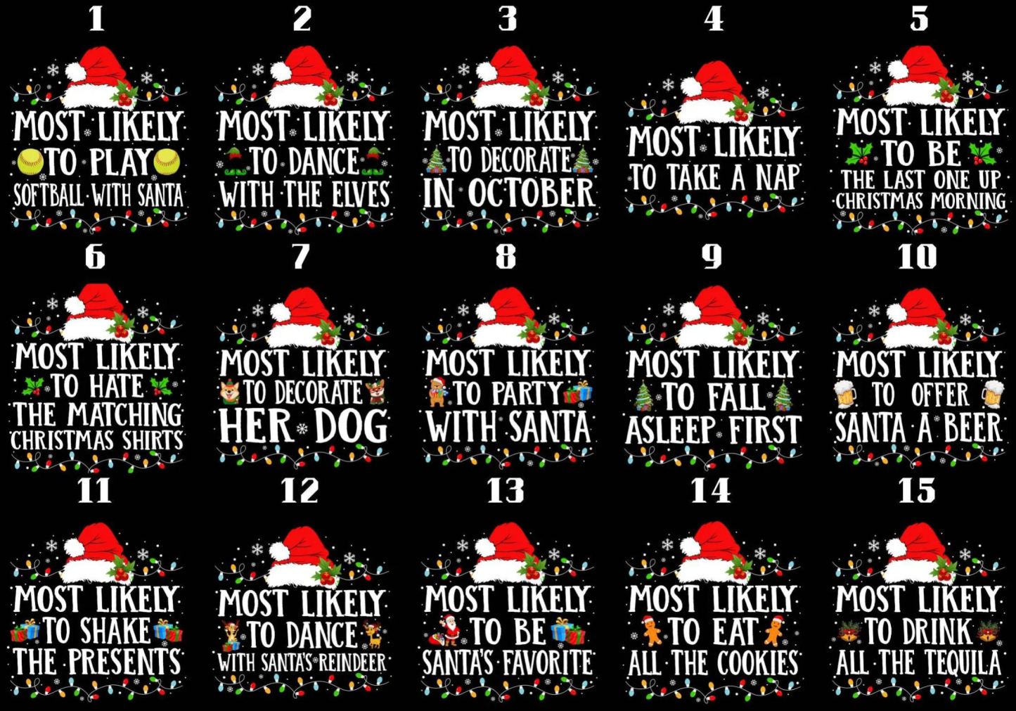 Most Likely Christmas Santa Hat Matching Pajamas Beepumpkin