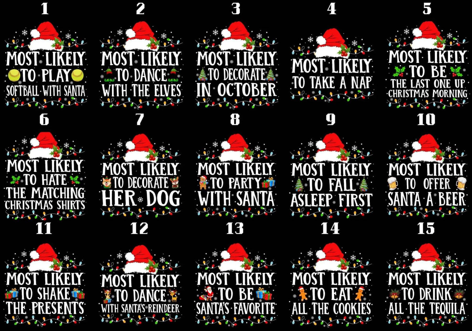 Most Likely Christmas Santa Hat Matching Pajamas Beepumpkin