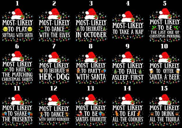 Most Likely Christmas Santa Hat Matching Pajamas Beepumpkin