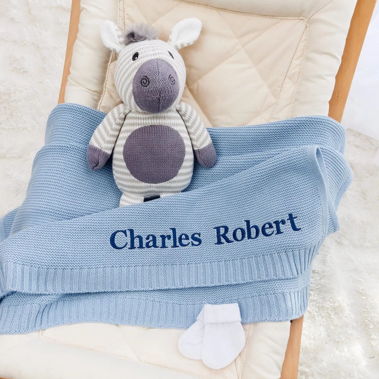 Personalized Baby Name Soft Cotton Knit baby blanket