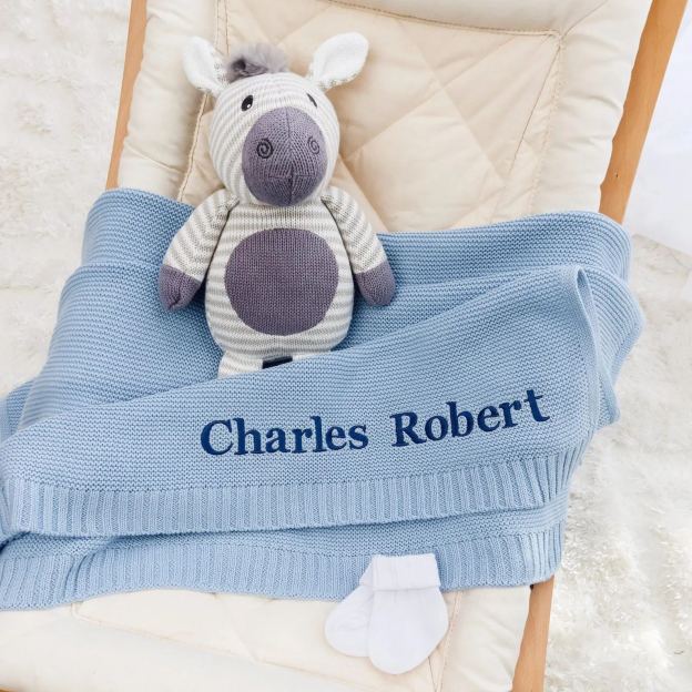 Personalized Baby Name Soft Cotton Knit baby blanket