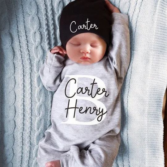 Personalized Baby Name Unique Romper&Hat