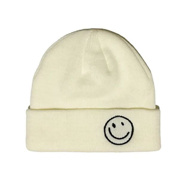 Smiley Embroidered Knitted Hat 