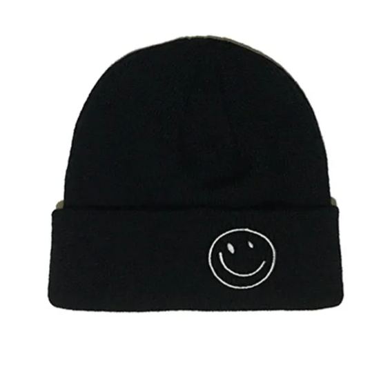 Smiley Embroidered Knitted Hat 
