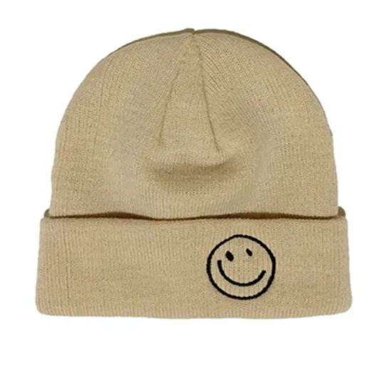 Smiley Embroidered Knitted Hat 