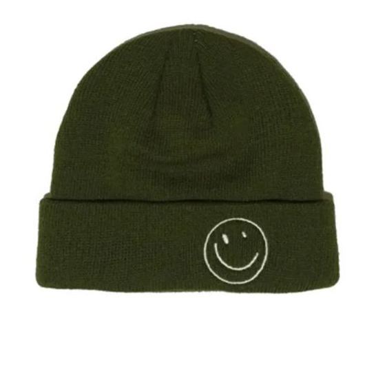 Smiley embroidered Knitted Hat 