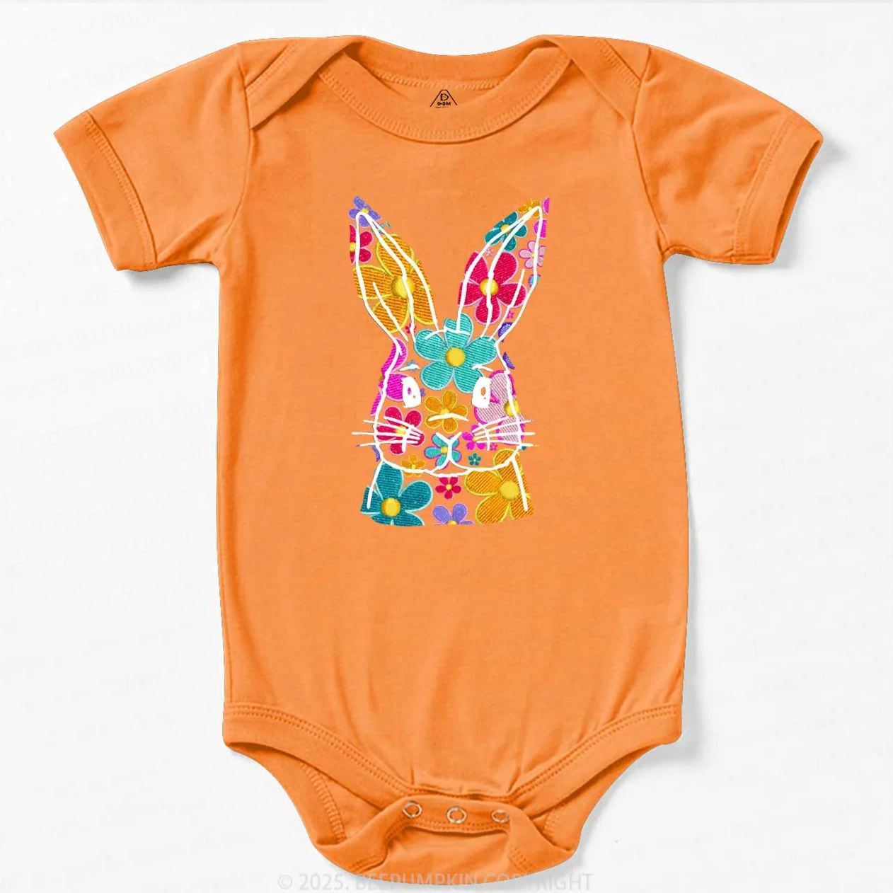Bright Floral Bunny Easter Bodysuit Beepumpkin