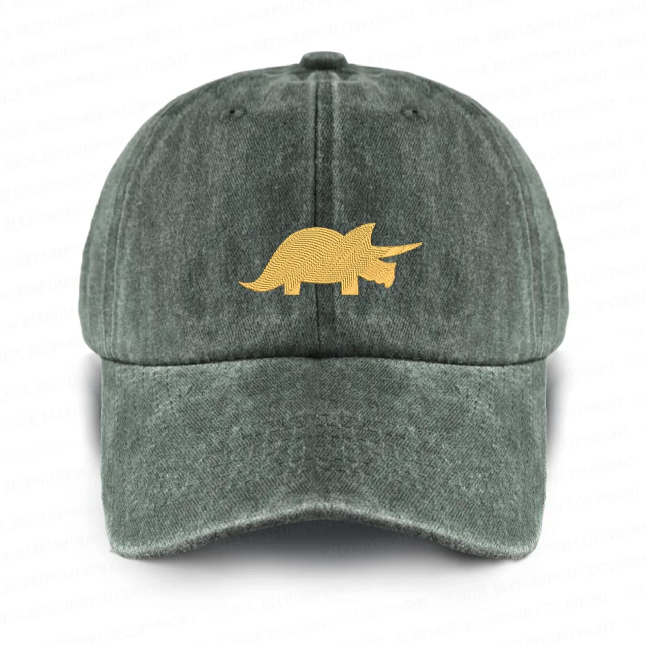 Dinosaur Style Washed Embroidered Baseball Cap For Kids