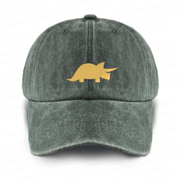 Dinosaur Style Washed Embroidered Baseball Cap For Kids