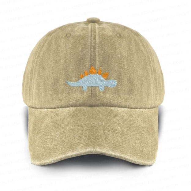 Dinosaur Style Washed Embroidered Baseball Cap For Kids