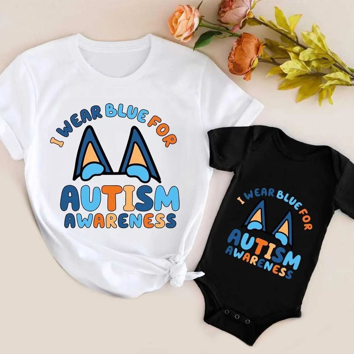 Blue For Autism Awareness Mom&Me Matching Tees