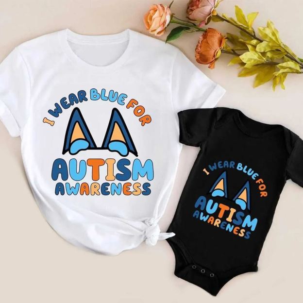 Blue For Autism Awareness Mom&Me Matching Tees