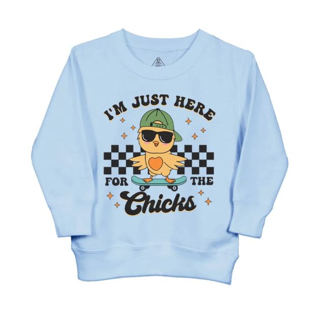 I’m Just Here For The Chicks Kid's Sweatshirt