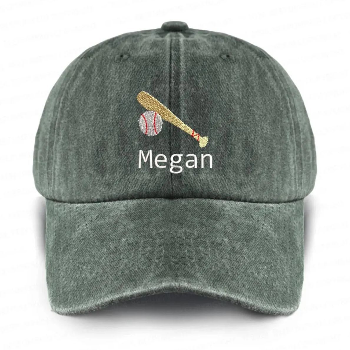 Personalized Embroidered Baseball Career Washed Baseball Cap For Kids