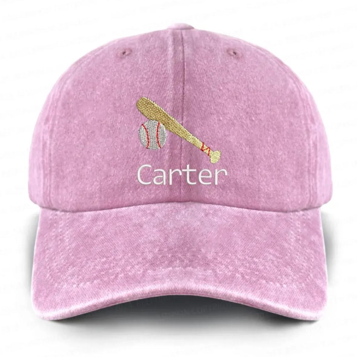 Personalized Name Embroidered Baseball Career Washed Baseball Cap For Kids