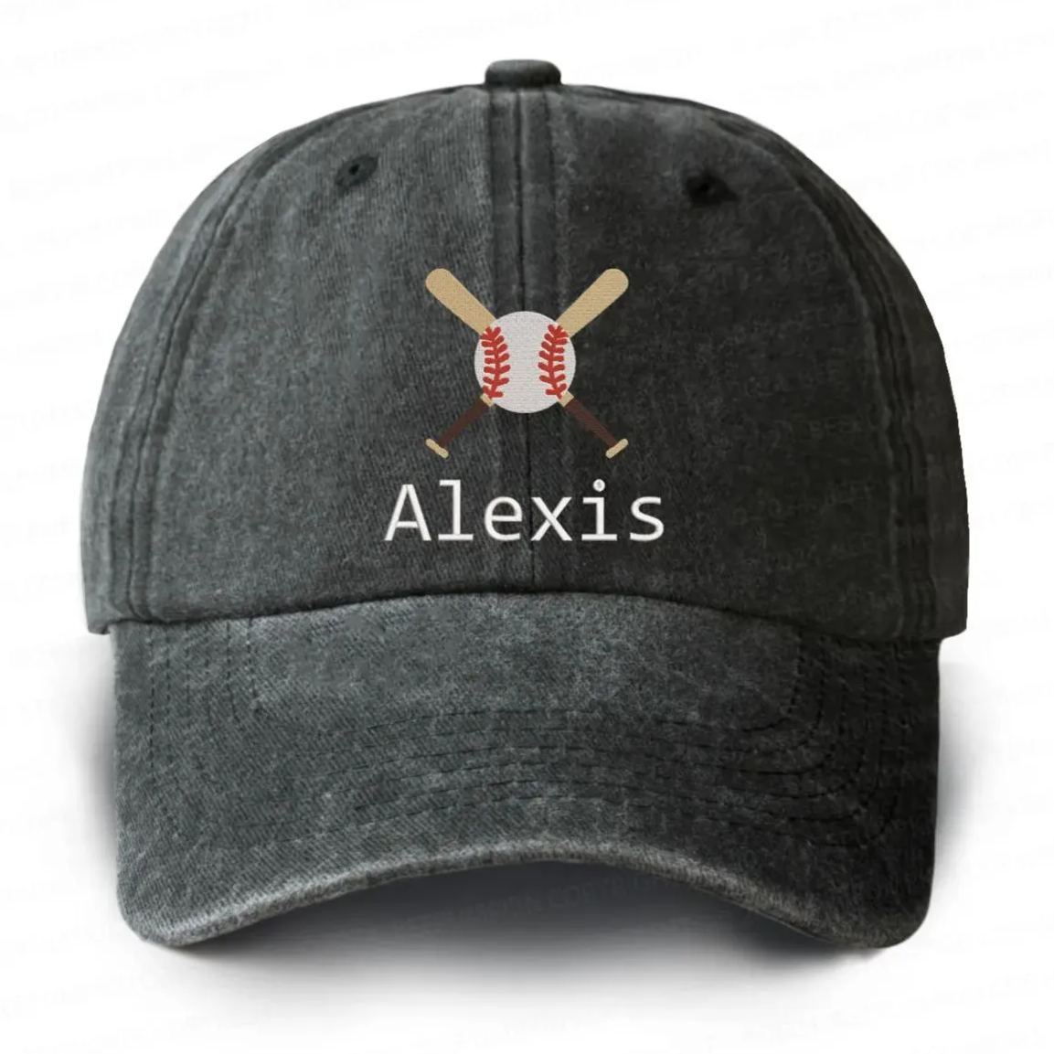 Personalized Name Embroidered Sports Career Washed Baseball Cap For Kids