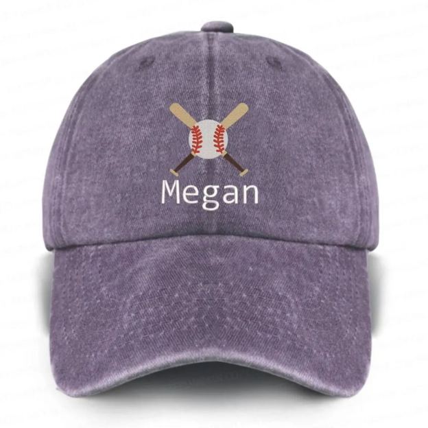 Personalized Name Embroidered Sports Career Washed Baseball Cap For Kids