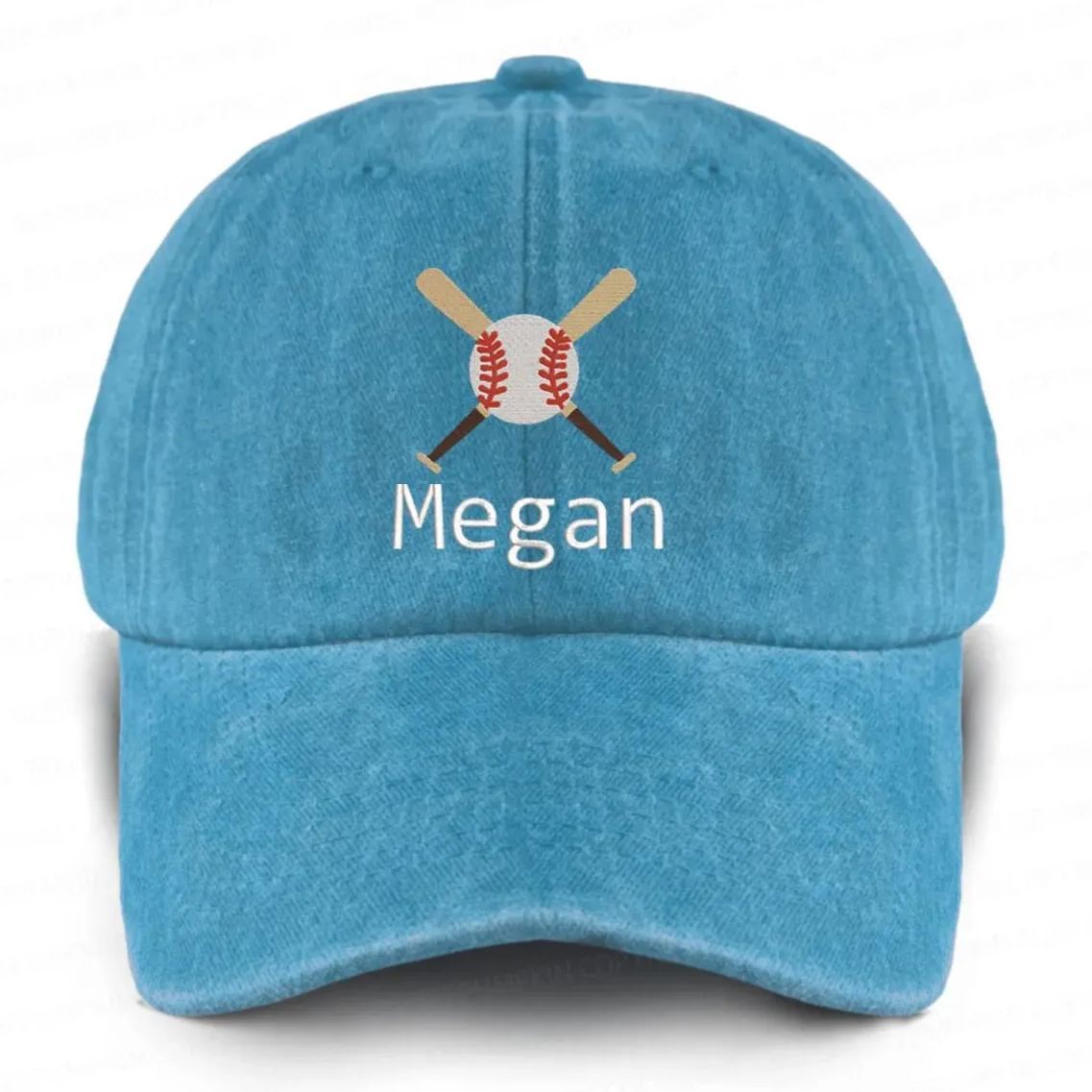 Personalized Name Embroidered Sports Career Washed Baseball Cap For Kids