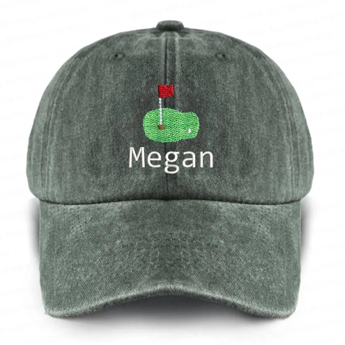 Personalized Name Embroidered Golf Washed Baseball Cap For Kids