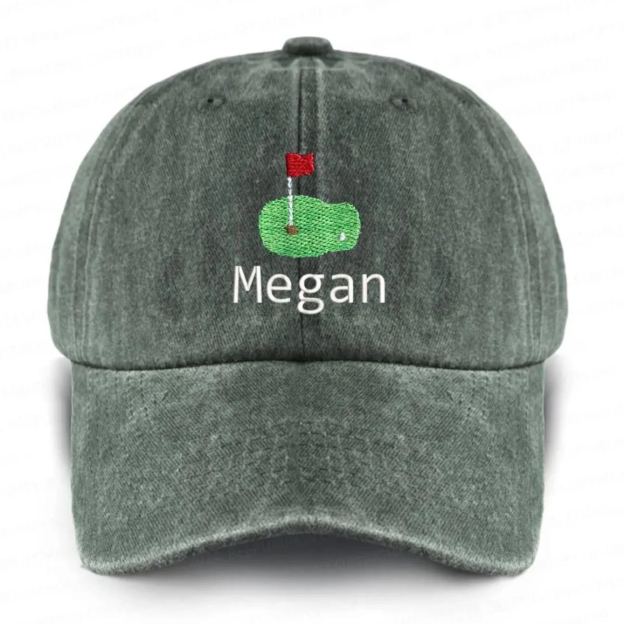 Personalized Name Embroidered Golf Washed Baseball Cap For Kids