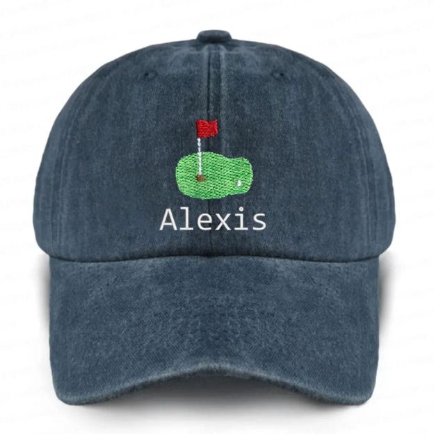 Personalized Name Embroidered Golf Washed Baseball Cap For Kids