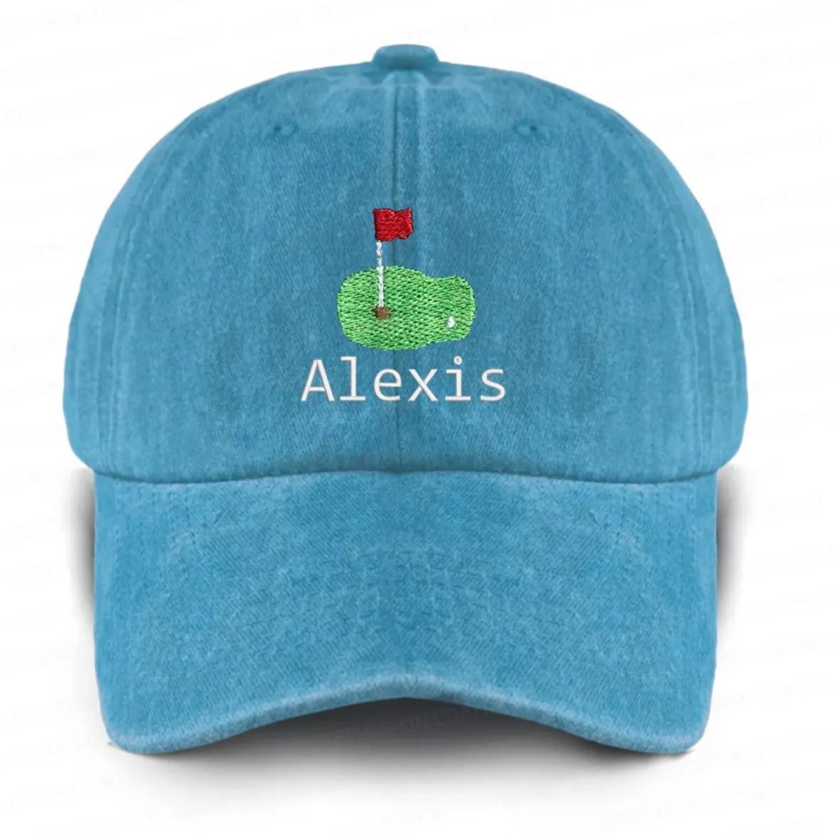 Personalized Name Embroidered Golf Washed Baseball Cap For Kids