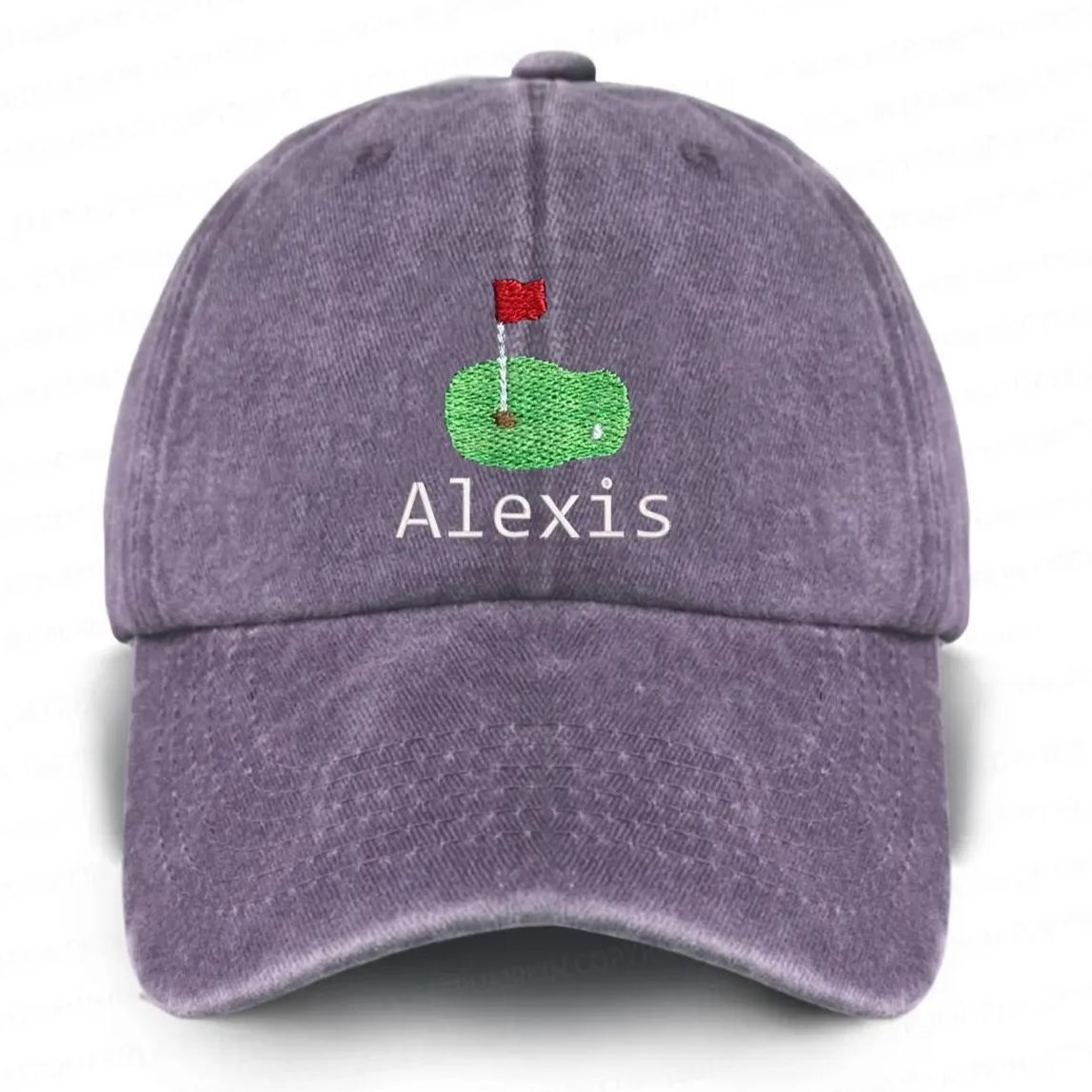 Personalized Name Embroidered Golf Washed Baseball Cap For Kids